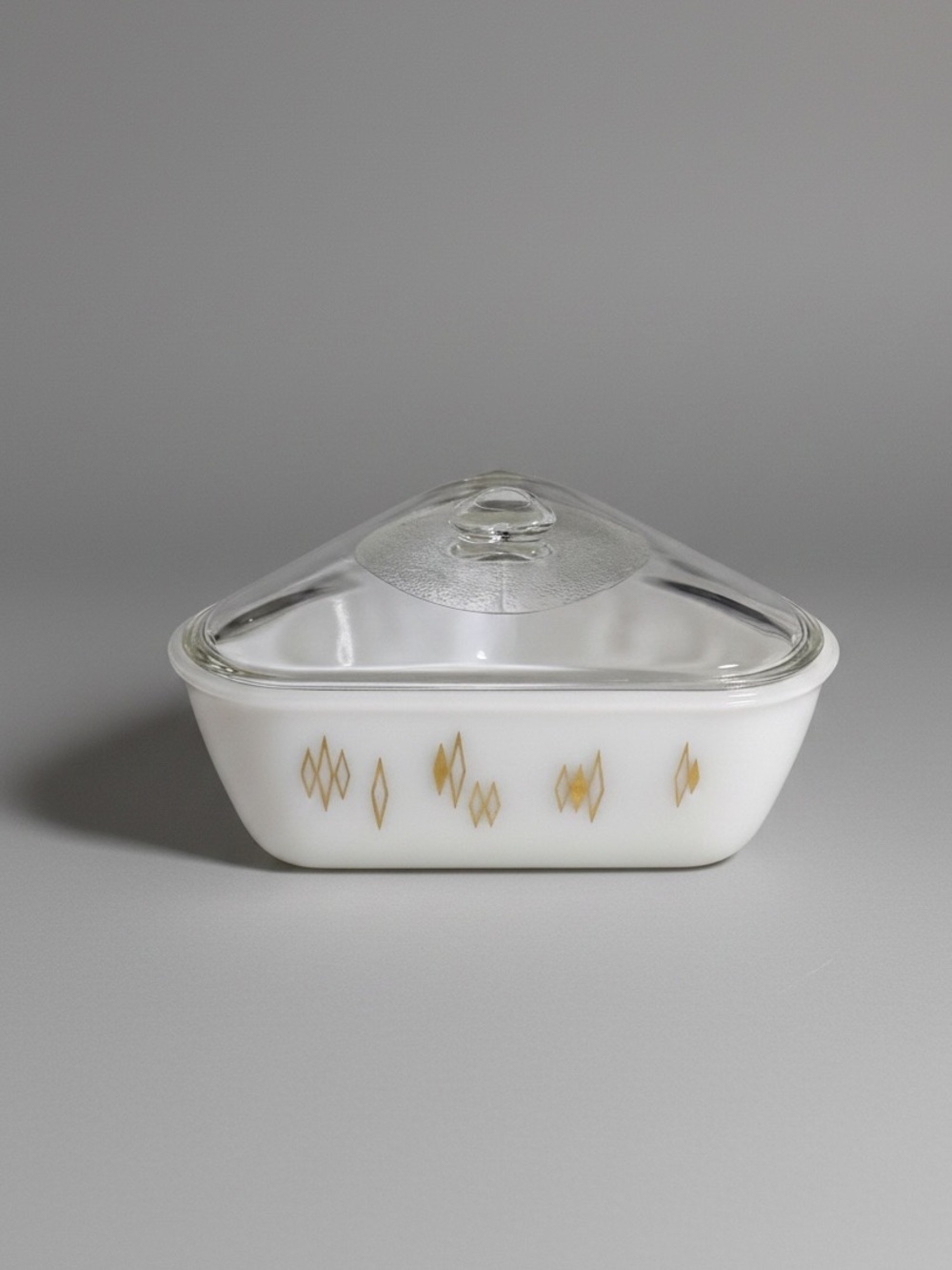 Rare Vintage 60’s Triangle Casserole Dish By Inland Glass
